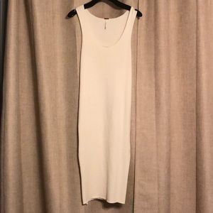 Free people ribbed white dress with side slits